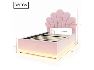 Lit simple 90x200 cm coloris rose