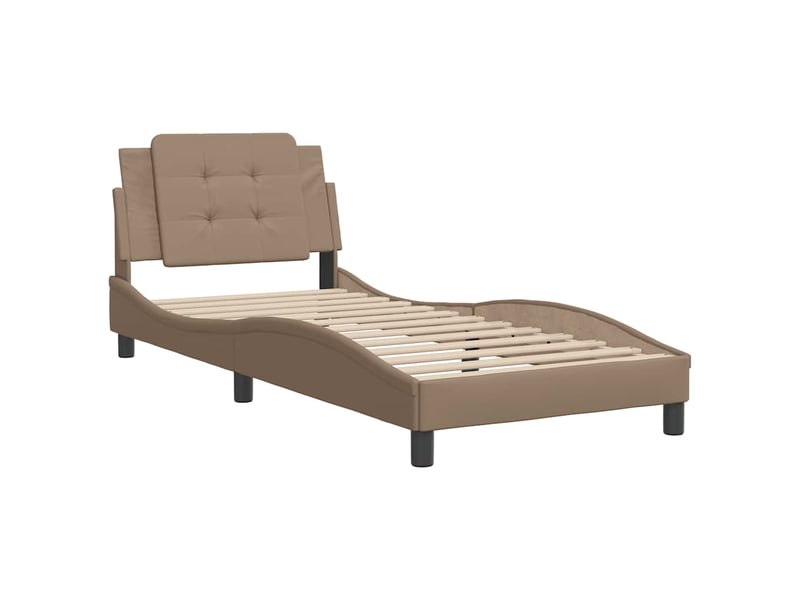 Lit simple- lit adulte - cadre de lit sans matelas zadar cappuccino 100x200 cm similicuir - Conforama B