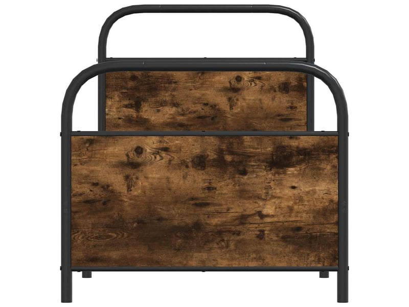 Lit simple- lit adulte -  cadre de lit sans matelas 80x200cm chêne fumé bois d'ingénierie  - Conforama D