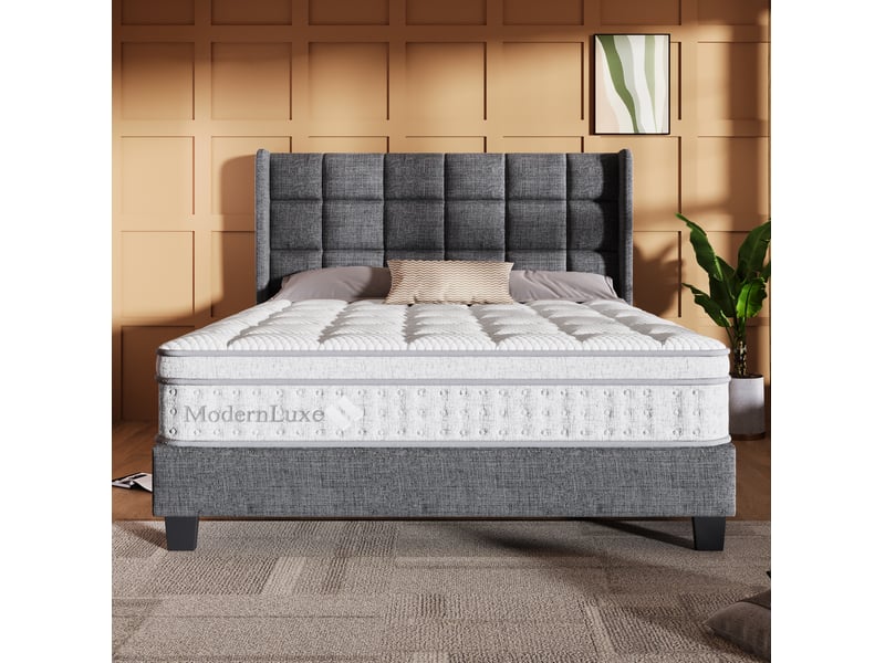  Couchage 180x200 cm h3 à 7 zones et ressorts ensachés, blanc  - Conforama D