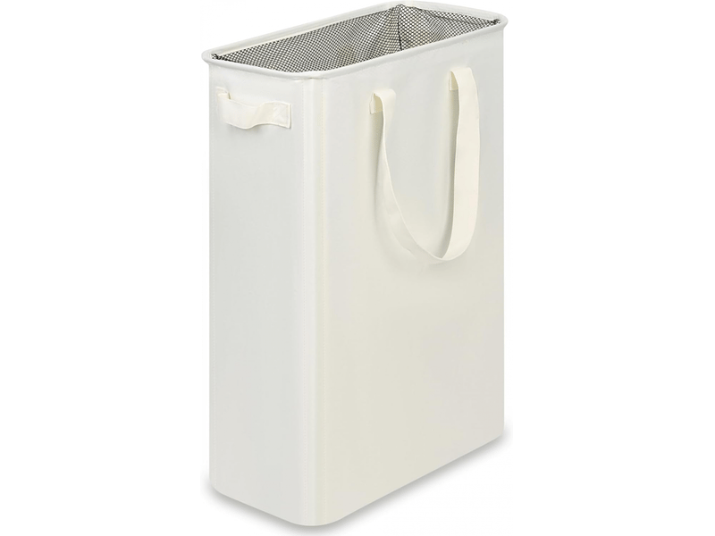  Panier à linge étroit avec poignée, pliable, adapté aux buanderies, dortoirs et chambres, 48l, beige  - Conforama A