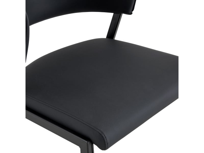  Ensemble de 2 chaises modernes rembourrées - cadre métallique, dossier ergonomique, assise simili-cuir  - Conforama E