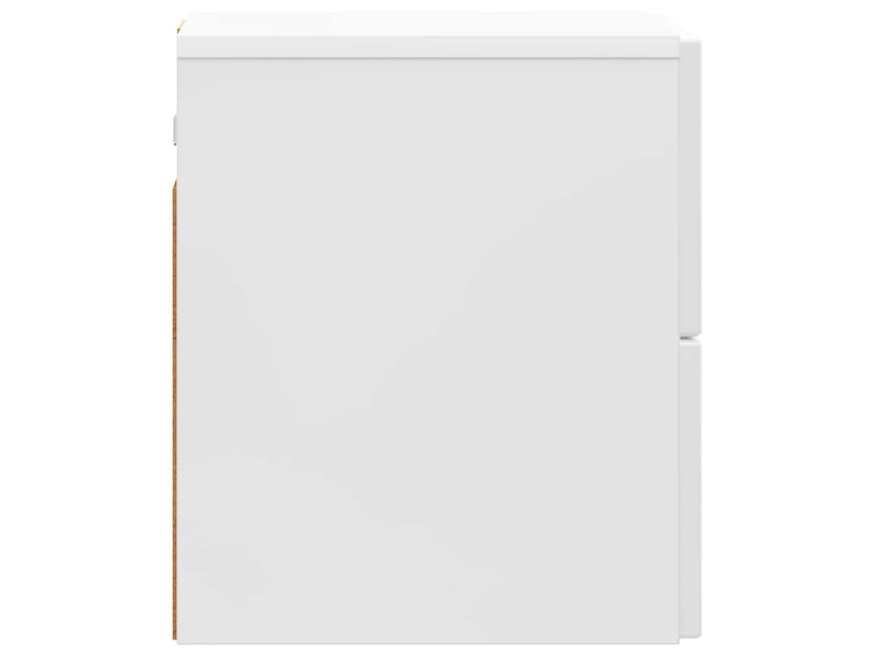  Table de chevet - cabinet de chevet - table de nuit mural blanc brillant 33 x 34,5 x 40 cm  - Conforama E