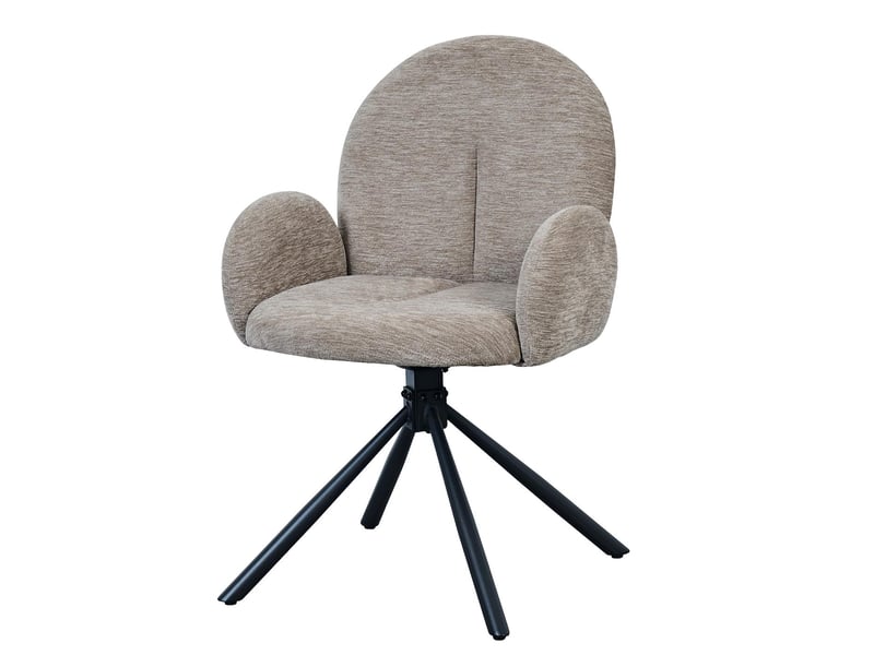  Lot de 2 chaises de salle à manger pivotantes en chenille taupe W5093P434251 - Conforama B