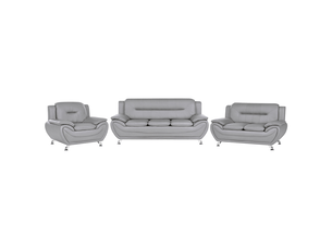 Ensemble de salon 6 places leira cuir pu gris