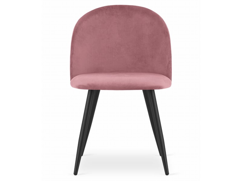 Family chaise bello - velours rose foncé pieds noirs x 3  - Conforama D