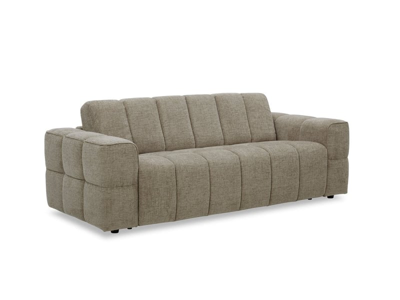  Canapé convertible express 3 places en velours texturé taupe basile KF9067D-3-TAU - Conforama A