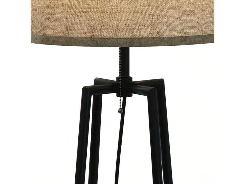  Lampadaire 42x42x166 cm 2 tablettes mdf et métal noir et marron  - Conforama D