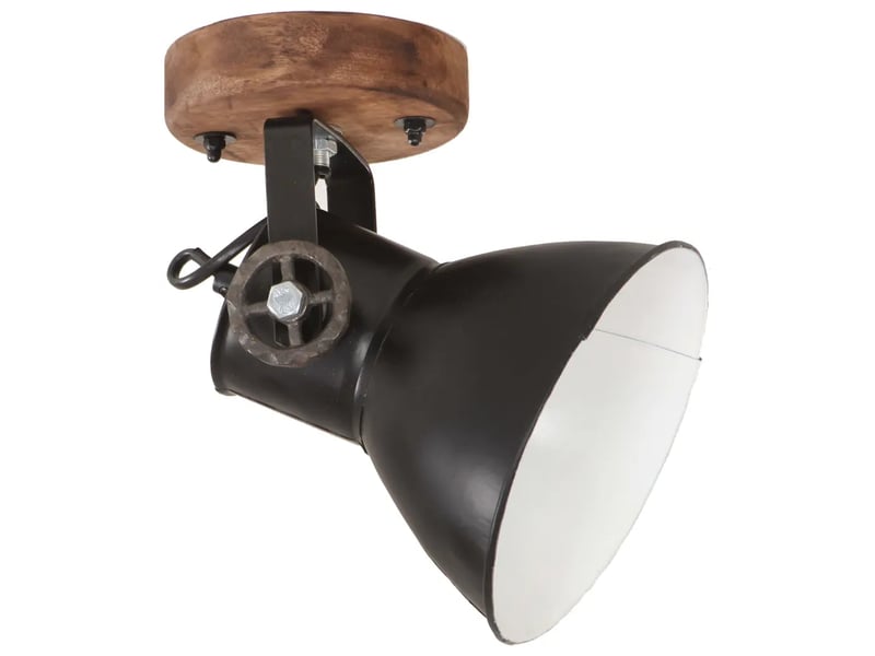  Lot de 2 lampes murales style industriel polyvalent 20 x 25 cm ambiance cosy en fer noir 02_0046650  - Conforama C