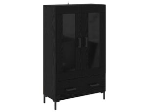 Buffet - haut armoire chêne noir 69,5 x 31 x 115 cm bois d'ingénierie