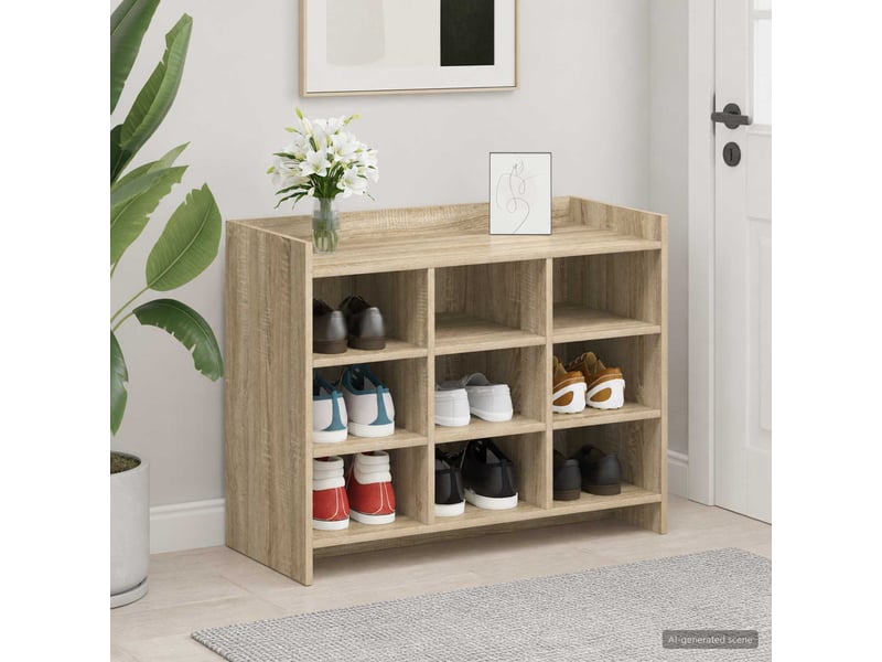  Meuble à chaussures, armoire à chaussures chêne sonoma 85x39,5x70 cm  - Conforama B