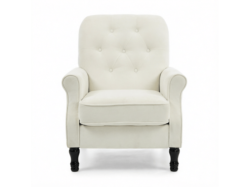  Fauteuil 1 place en lin 100 % polyester, assise rembourrée avec ressorts ensachés et coussins  - Conforama A