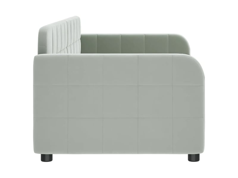 Lit simple- lit adulte - lit de repos sans matelas gris clair 80x200 cm velours - Conforama C