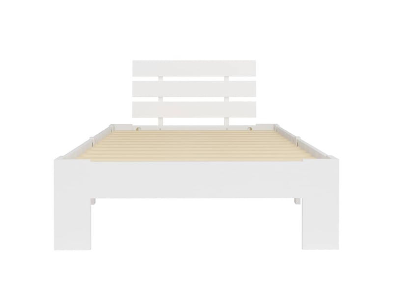  Lit simple- lit adulte -  cadre de lit sans matelas blanc bois de pin massif 90x200 cm  - Conforama B