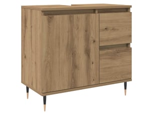 Armoire de salle de bain, meuble de rangement chêne artisanal bois d'ingénierie shl6850