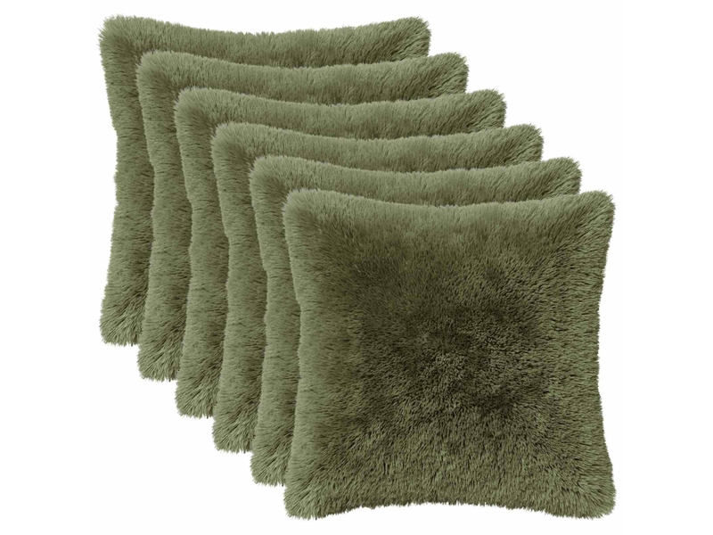 Lot de 12 coussins avec oreiller, coussins décoratifs heerlen vert fleece pv cf50152 - Conforama A