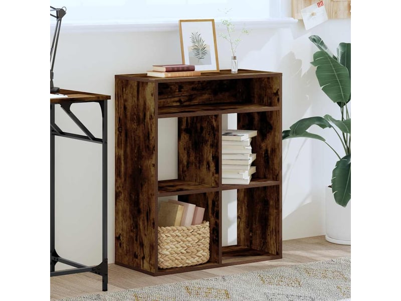 Bibliothèque, étagère de rangement chêne fumé 66x31x80 cm bois d'ingénierie  - Conforama C