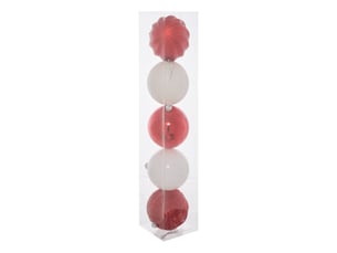 Kit de 5 boules de noël en plastique coloris assortis d. 150 mm