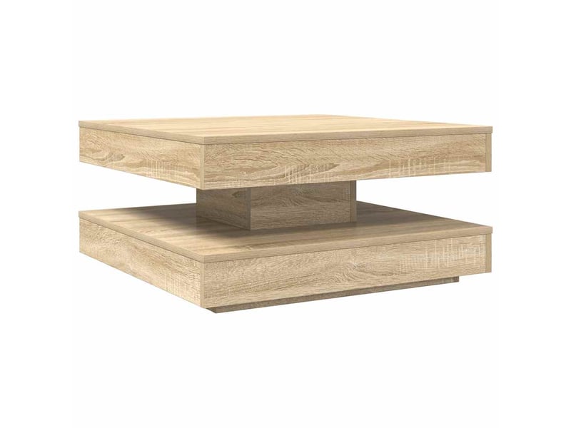  Table basse - table de salon - table à thé rotative à 360 degrés chêne sonoma 70x70x34,5 cm  - Conforama A