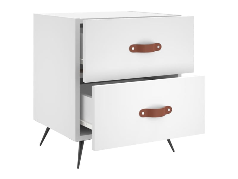  Table de chevet - cabinet de chevet - table de nuit blanc 40x35x47,5 cm bois d’ingénierie  - Conforama B