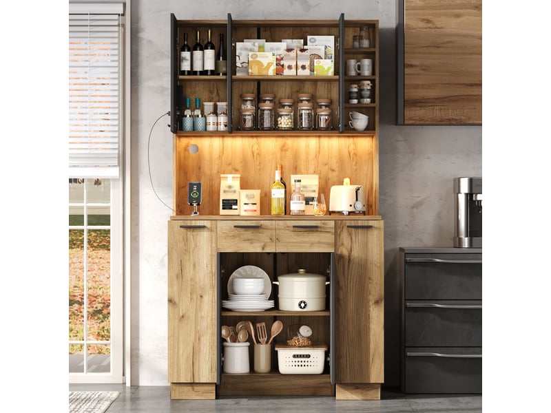 Colonne de cuisine, 100x40x180 cm, bicolore cao-N635P4590969798N-conf-NEW - Conforama C
