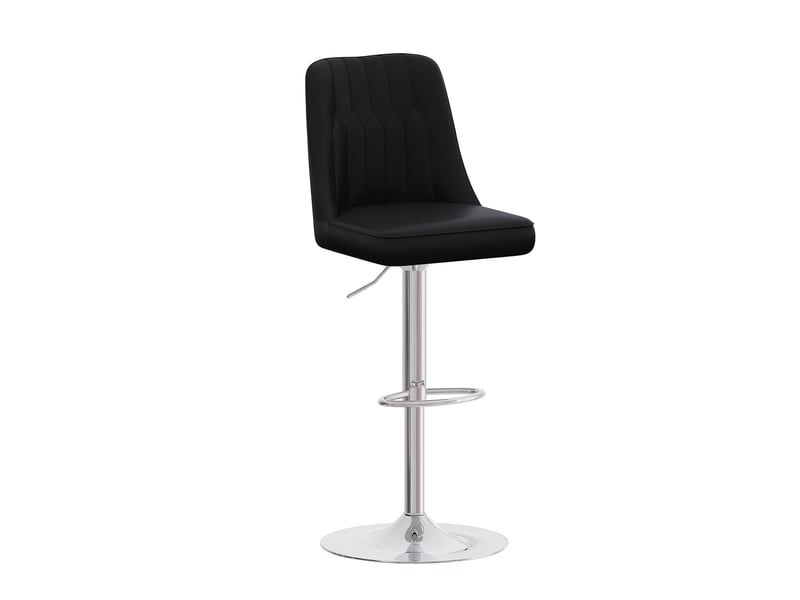  Lot de 2 tabourets de bar réglables,63-85 cm,pivotants 360°,cuir pu,noir  - Conforama D