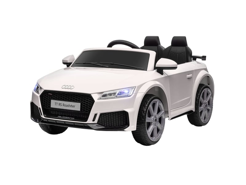  Voiture électrique enfant audi tt rs roadster 102x60x44 cm 3 kmh avec télécommande led usb blanche  - Conforama A