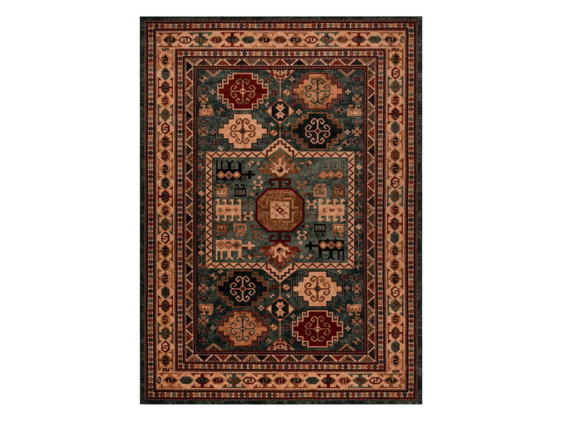  Tapis en laine kashqai 4306 400 oriental, cadre vert beige 120x170 cm  - Conforama B