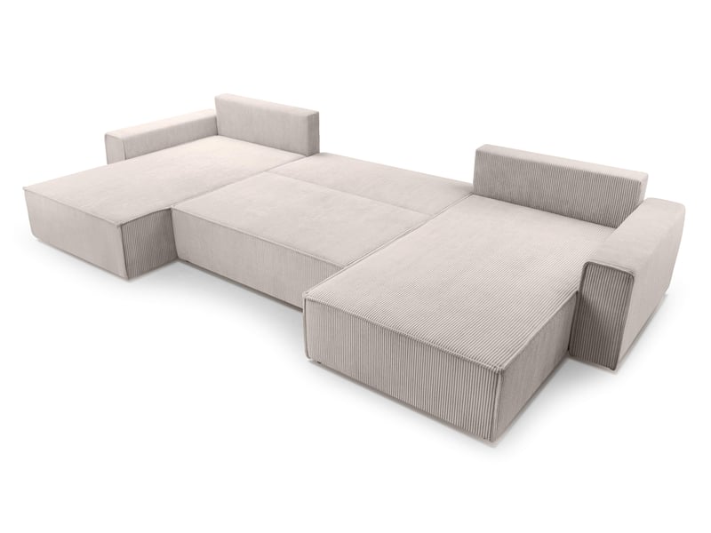  Canapé d’angle en velours côtelé blanc cedria – 287 cm Cedria U - Conforama C