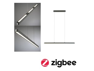 Luminaire en suspension led smart home zigbee 3.0 lento tunable white 2035lm 26,4w titanium gradable