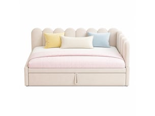 Lit gigogne 2x90x200 cm ULQENI coloris beige