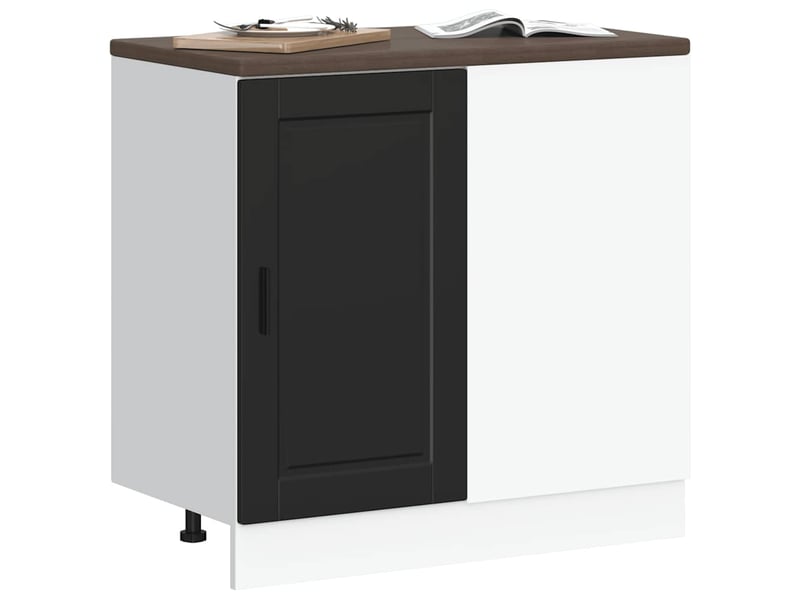 Meuble de rangement, meuble bas de cuisine en bois d'ingénierie noir shl940 - Conforama C