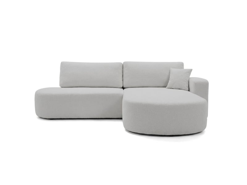  Canapé d'angle max réversible et convertible kiara 5 places en tissu bouclette - gris clair KIARA - Conforama E