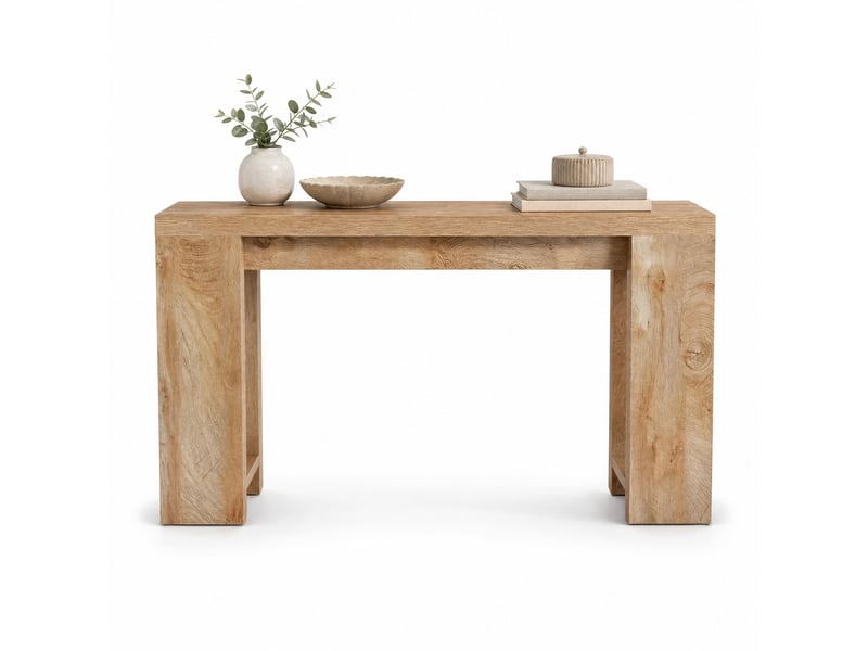  Table console d’entrée 160 x 29,5 x 85 cm, panneau de particules e1, marron  - Conforama A