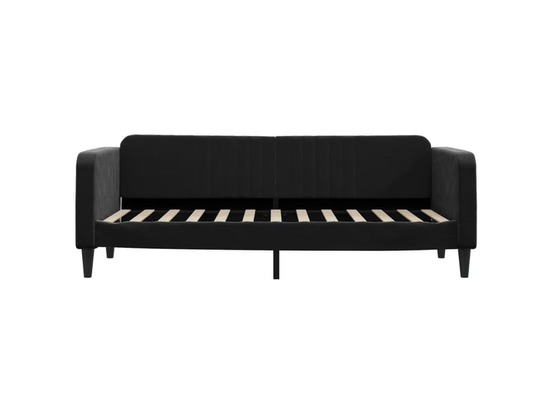  Lit simple- lit adulte -  lit de repos sans matelas noir 80x200 cm velours  - Conforama B