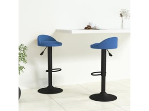 Lot de 2 tabouret de bar, chaise de bar bleu velours shl64970