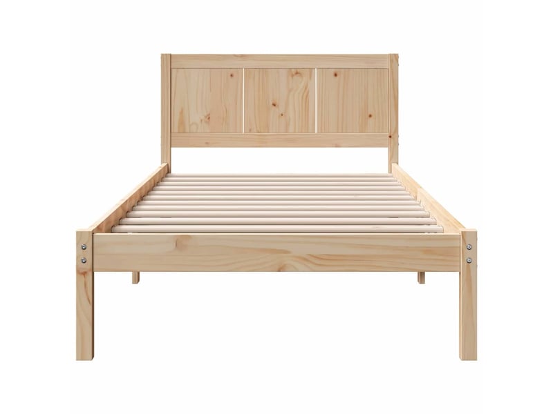  Lit simple- lit adulte -  cadre de lit marron 100 x 200 cm bois de pin massif  - Conforama D