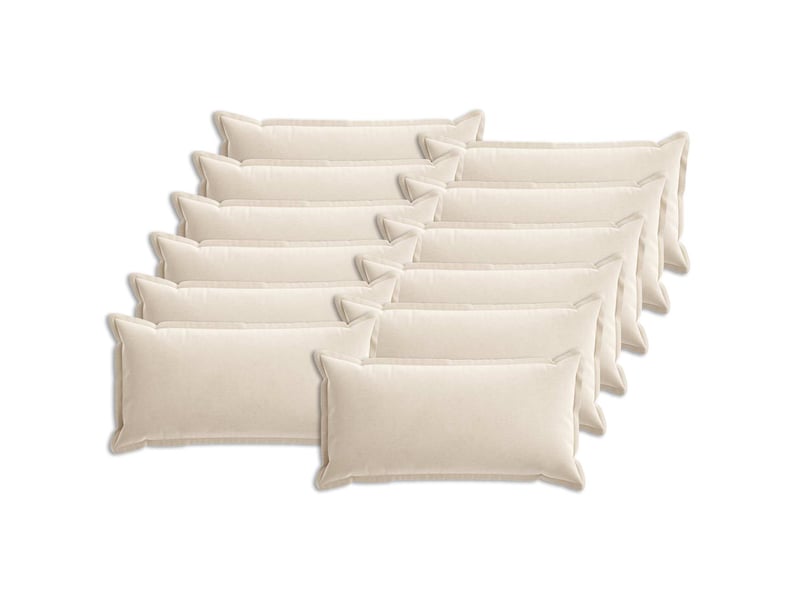  Lot de 12 housses de coussin houten crème 40 x 80 cm tissu chenille cf49003  - Conforama A