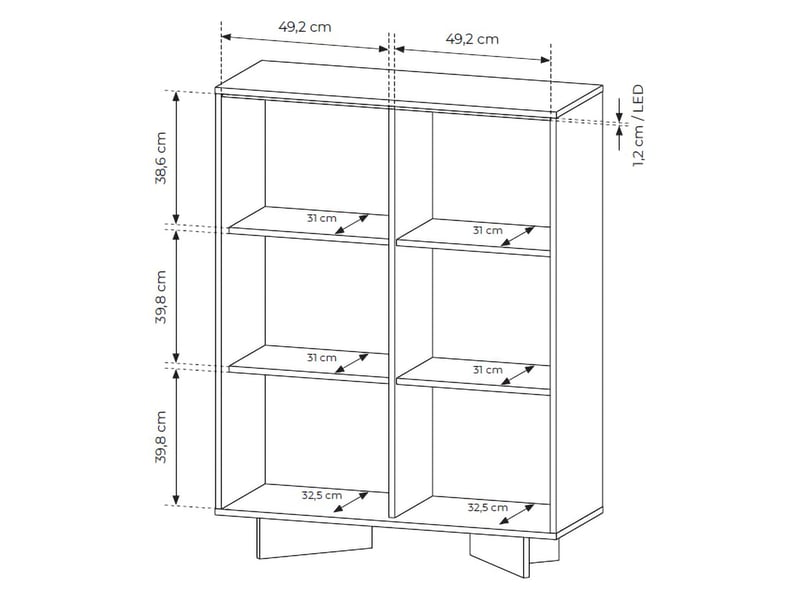  Crédence hasota, buffet 4 étagères, 104x40x138h cm chêne marron Hasota - Conforama D