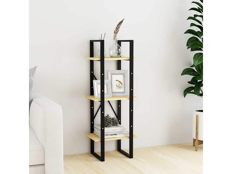  Bibliothèque à 3 niveaux, armoire à livres 40x30x105 cm bois de pin massif  - Conforama B