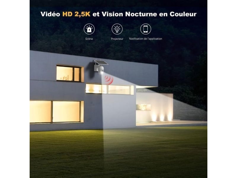  Camera de surveillance wifi exterieure 5mp ptz 355 90 vision couleur nocturne 30m ip66  - Conforama D
