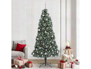 Sapin de noël - arbre de noël artificiel pré-éclairé avec ensemble de boules