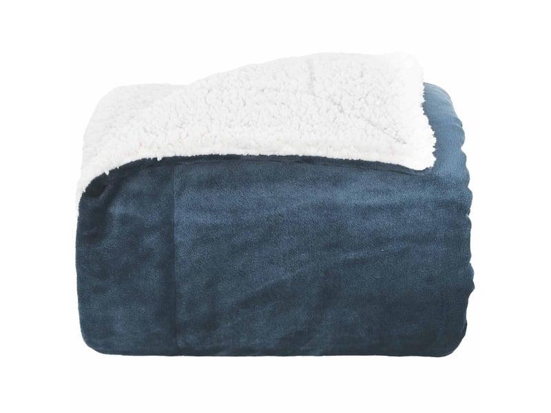  Plaid canapé bleu marine 150x200 cm 1.64 kg polaire  - Conforama D