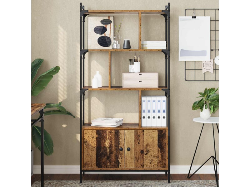  Bibliothèque 6 niveaux, armoire à livres 76,5 x 30 x 154,5 cm bois d'ingénierie shl4556  - Conforama D