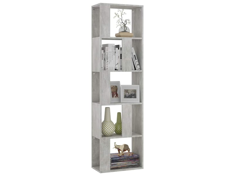  Bibliothèque, séparateur de pièce gris béton bois d’ingénierie  - Conforama C