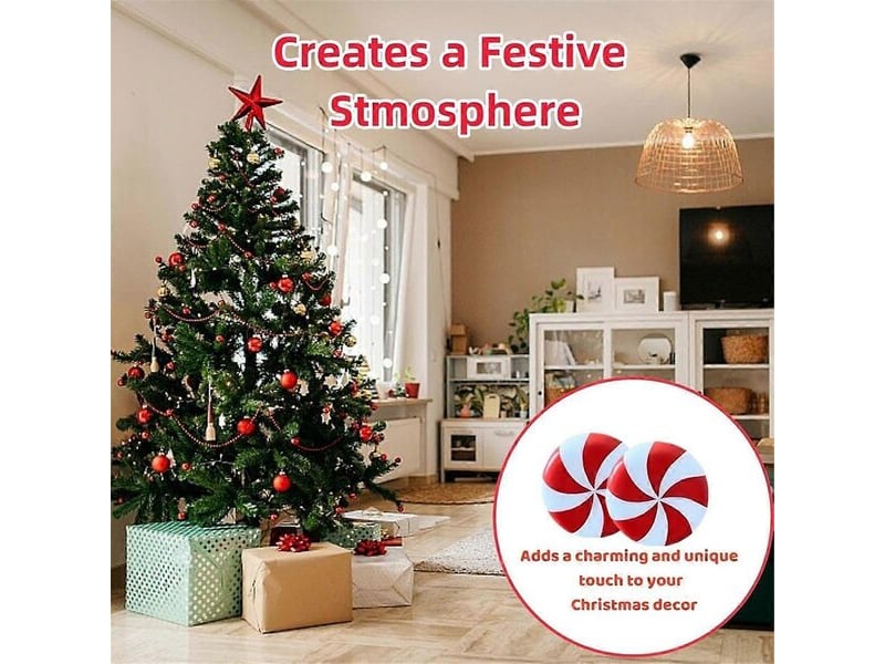 Lot de 10 caches de poignées en forme de bonbon rouge et blanc, décoration de noël pour les portes - Conforama D