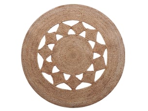Tapis rond ajouré en jute naturel, 120 cm, dylrev