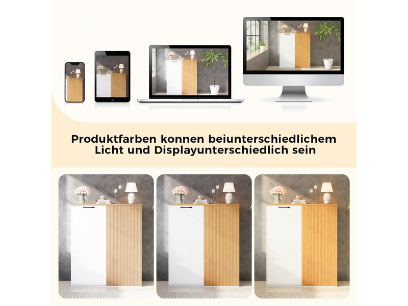  Meuble de rangement haut en mdf coloris blanc et chêne 80 x 40 x 110 cm N880P5146334W - Conforama E