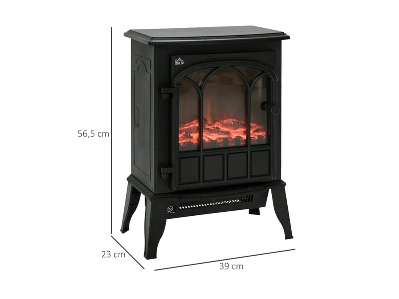 Cheminée électrique sur pied avec flammes led, 10002000 w, 39 x 23 x 56,5 cm - Conforama E