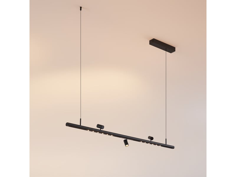 Suspension noire système magnétique 3 spots et 2 profilés led 27w - lyne Lyne - Conforama B